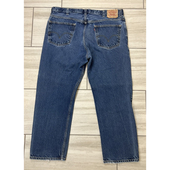 Vintage Levis 505 Regular Straight Fit Men's Size 42X30 Denim‎ Blue Jeans Cotton - Picture 5 of 5